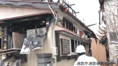 木造家屋の焼損状況