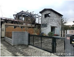 写真G：建物火災の状況